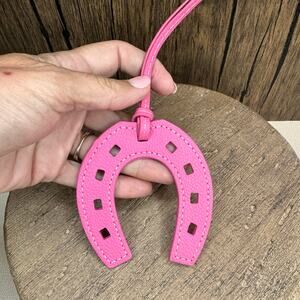 Western Purse Charm Horseshoe Bag Charm Hot Pink Keychain Flair NEW FAST SHIP